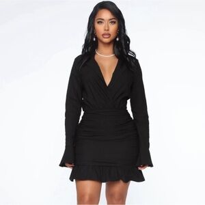 Fashion Nova Black Long Sleeve Dress